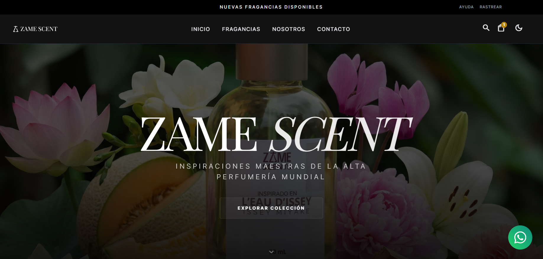 Zame Scent Modern Interface
